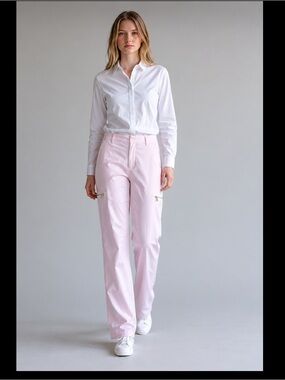 Vintage 90’s Vertigo Paris pink cargo crepe pants